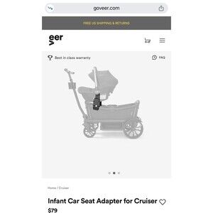 VEER Infant Car Seat Adapter for Veer Cruiser 2-seater